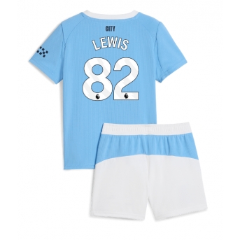 Billige Fotballdrakt Manchester City Rico Lewis #82 Replika Hjemmedraktsett Barn 2025-26 Kortermet (med bukser)